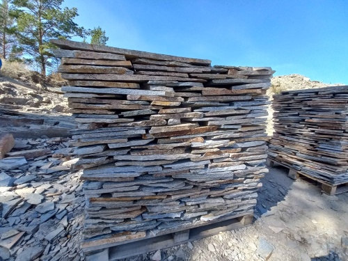 Плитняк златолит серебристый для фасада купить в Ханты-Мансийске